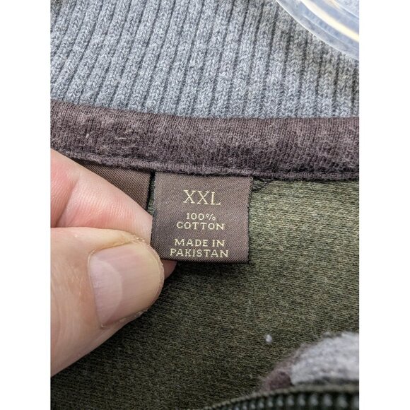 Tasso Elba Sweater Mens 2XL Olive Green Quarter Zip Pullover Mock Neck Knit - Picture 7 of 8